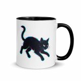 Glitch Cat – Digital Shadow Stalker - Mug with Color Inside