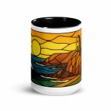 Clifftop Glow at Day’s End - Mug with Color Inside