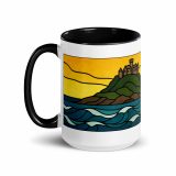 Golden Tide at St Michael’s Mount - White Mug with Colour Inlay and Handle