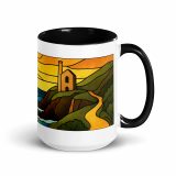 Engine House at Sundown - Mug with Color Inside