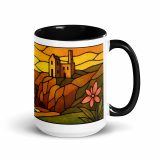 Clifftop Glow at Day’s End - Mug with Color Inside