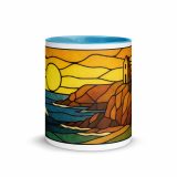 Clifftop Glow at Day’s End - Mug with Color Inside