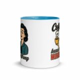 Coffee Because Murder Is Wrong – Mug with Color Inside blue 11oz front — Sweet Looks, Savage Mouths