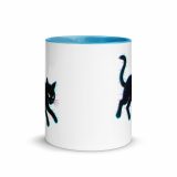 Glitch Cat – Digital Shadow Stalker - Mug with Color Inside