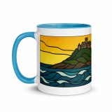 Golden Tide at St Michael’s Mount - White Mug with Colour Inlay and Handle