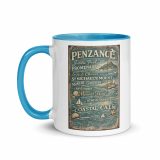 Penzance Coastal Signboard – Mug with Color Inside blue 11oz left — Salt & Timber: Cornish Signs