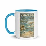 Newquay Surf Signboard – Mug with Color Inside blue 11oz left — Salt & Timber: Cornish Signs