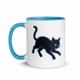 Glitch Cat – Digital Shadow Stalker - Mug with Color Inside