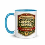 Common Sense – Mug with Color Inside blue 11oz left — The Brutally Honest Collection