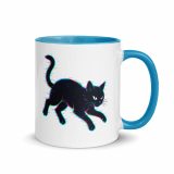 Glitch Cat – Digital Shadow Stalker - Mug with Color Inside
