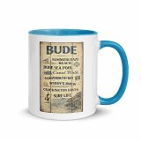 Bude Coastal Signboard - Mug with Color Inside