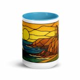 Clifftop Glow at Day’s End - Mug with Color Inside