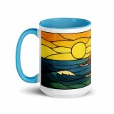 Clifftop Glow at Day’s End - Mug with Color Inside
