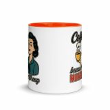 Coffee Because Murder Is Wrong – Mug with Color Inside orange 11oz front — Sweet Looks, Savage Mouths