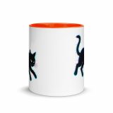 Glitch Cat – Digital Shadow Stalker - Mug with Color Inside
