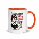 Clean Kitchen Dirty Mind - Mug with Color Inside