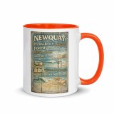 Newquay Surf Signboard – Mug with Color Inside orange 11oz right — Salt & Timber: Cornish Signs