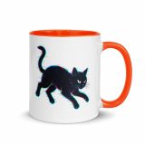Glitch Cat – Digital Shadow Stalker - Mug with Color Inside