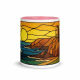 Clifftop Glow at Day’s End - Mug with Color Inside