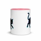 Glitch Cat – Digital Shadow Stalker - Mug with Color Inside