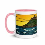 Golden Tide at St Michael’s Mount - White Mug with Colour Inlay and Handle