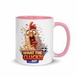 WHAT THE CLUCK EH - COCKREL - Mug with Color Inside
