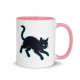 Glitch Cat – Digital Shadow Stalker - Mug with Color Inside