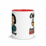 Coffee Because Murder Is Wrong – Mug with Color Inside red 11oz front — Sweet Looks, Savage Mouths