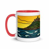 Golden Tide at St Michael’s Mount - White Mug with Colour Inlay and Handle