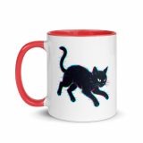 Glitch Cat – Digital Shadow Stalker - Mug with Color Inside