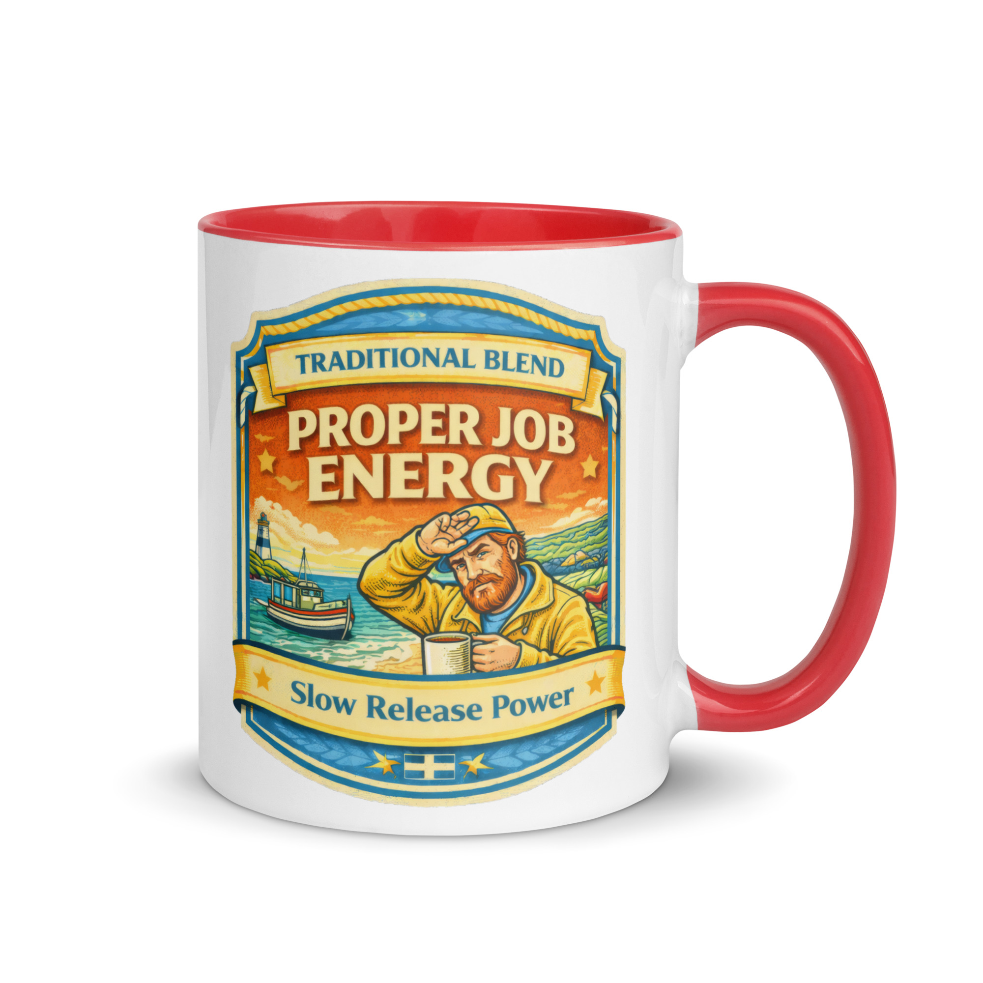 Proper Job Energy - Mug with Color Inside