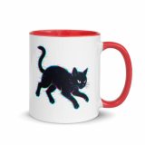 Glitch Cat – Digital Shadow Stalker - Mug with Color Inside