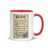 Bude Coastal Signboard - Mug with Color Inside