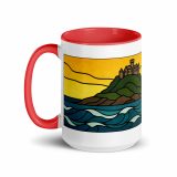 Golden Tide at St Michael’s Mount - White Mug with Colour Inlay and Handle