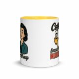 Coffee Because Murder Is Wrong – Mug with Color Inside yellow 11oz front — Sweet Looks, Savage Mouths