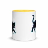 Glitch Cat – Digital Shadow Stalker - Mug with Color Inside