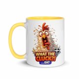 WHAT THE CLUCK EH - COCKREL - Mug with Color Inside