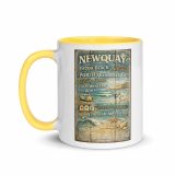 Newquay Surf Signboard – Mug with Color Inside yellow 11oz left — Salt & Timber: Cornish Signs
