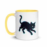 Glitch Cat – Digital Shadow Stalker - Mug with Color Inside