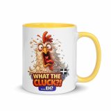 WHAT THE CLUCK EH - COCKREL - Mug with Color Inside
