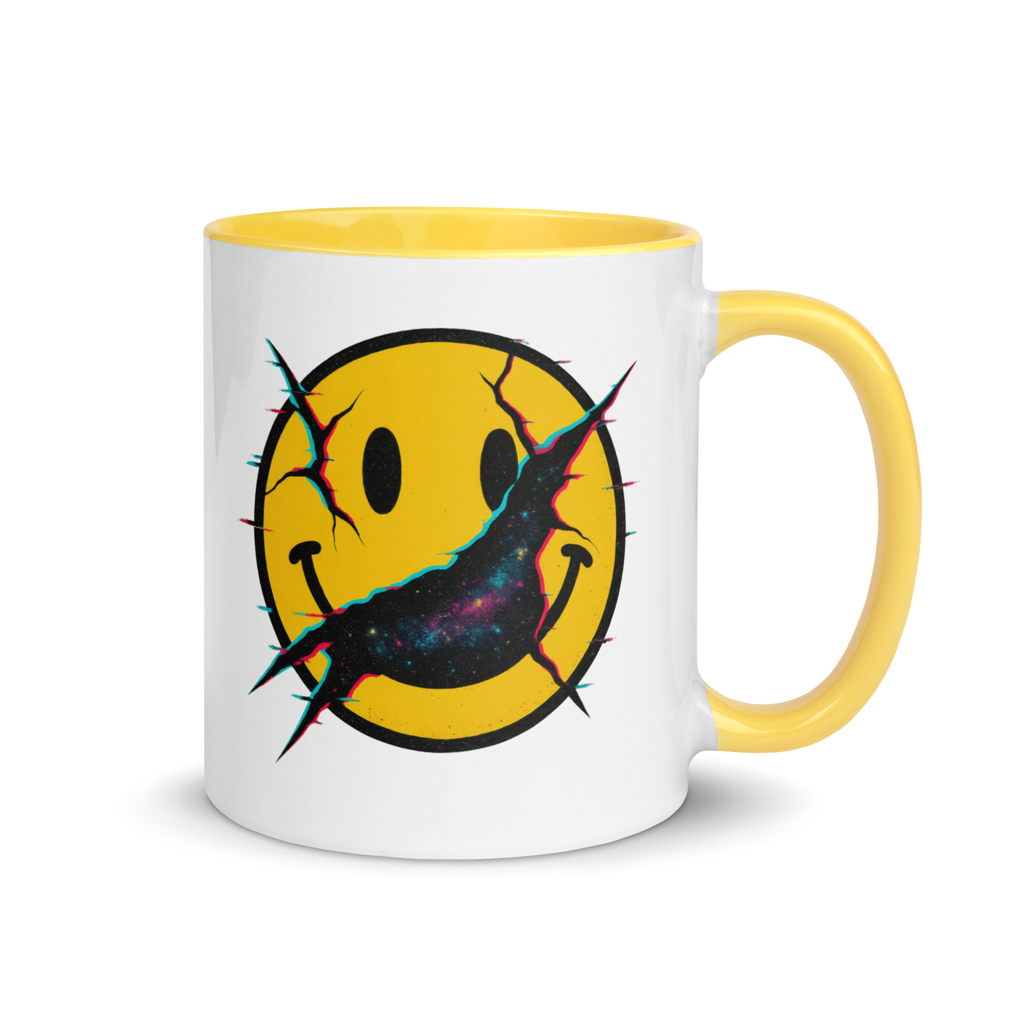 SMILE GLITCH - Mug with Color Inside