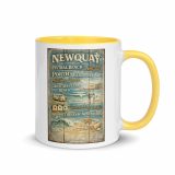 Newquay Surf Signboard – Mug with Color Inside yellow 11oz right — Salt & Timber: Cornish Signs