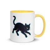 Glitch Cat – Digital Shadow Stalker - Mug with Color Inside