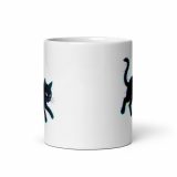 Glitch Cat – Digital Shadow Stalker - White glossy mug