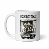 Eric - I Hide at Work - White glossy mug