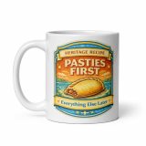 Pasties First - White glossy mug