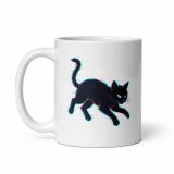 Glitch Cat – Digital Shadow Stalker - White glossy mug