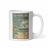 Newquay Surf Signboard White glossy mug — vintage Cornish coastal design