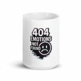 404 Emotions Not Found - White glossy mug