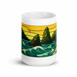 Tides of the Mount - White glossy mug